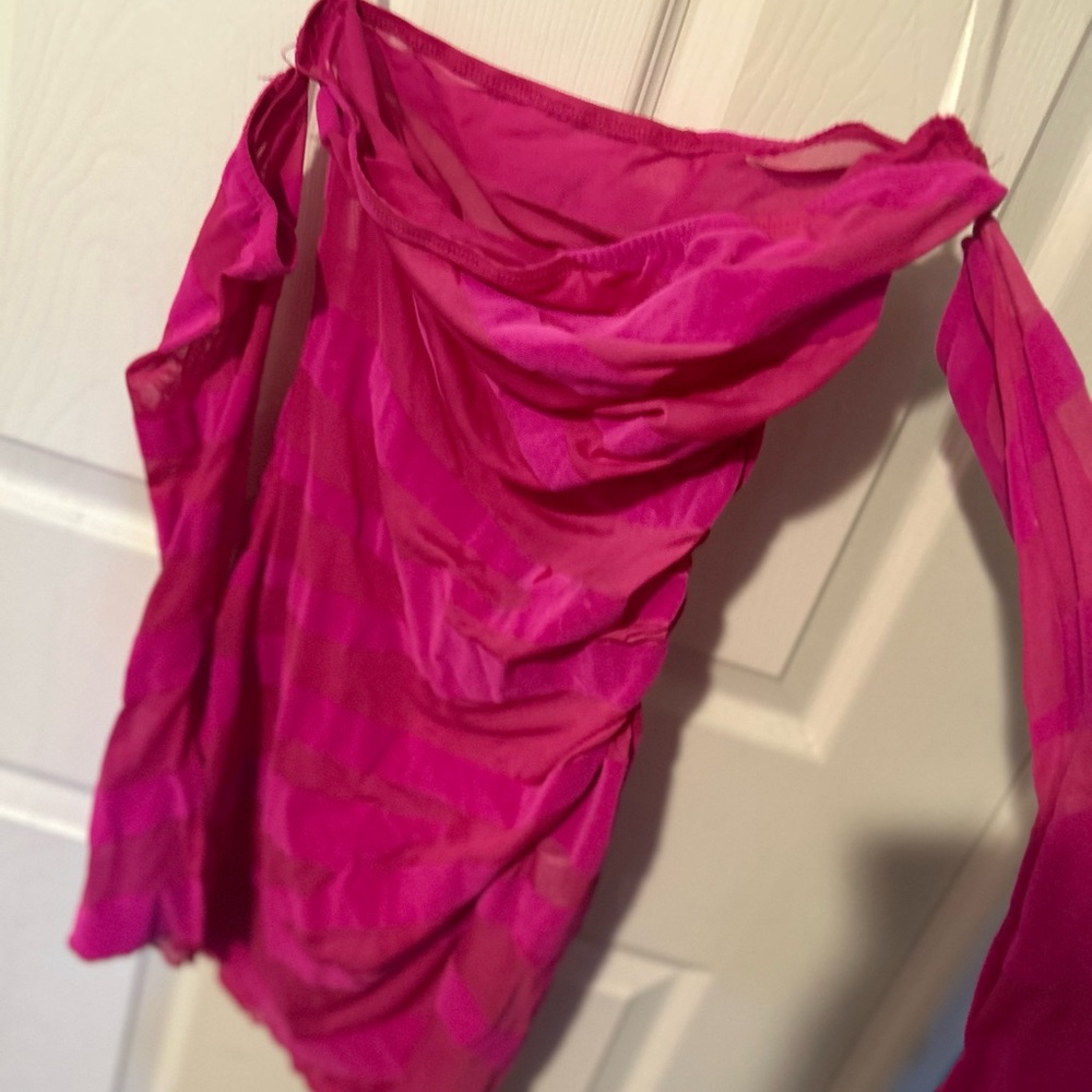 Vibrant Pink Off-Shoulder Dress